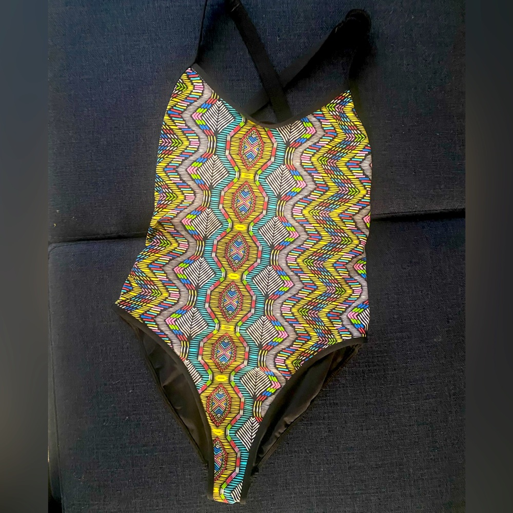 L Space Multicolor Geometric One-Piece Swimsuit